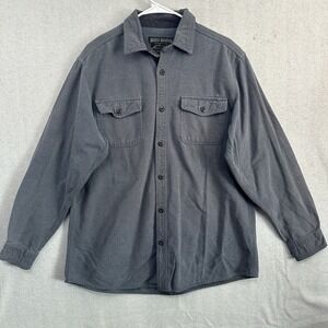 Grizzly Mountain Sz XL Button Up Flannel Black Shirt Men's